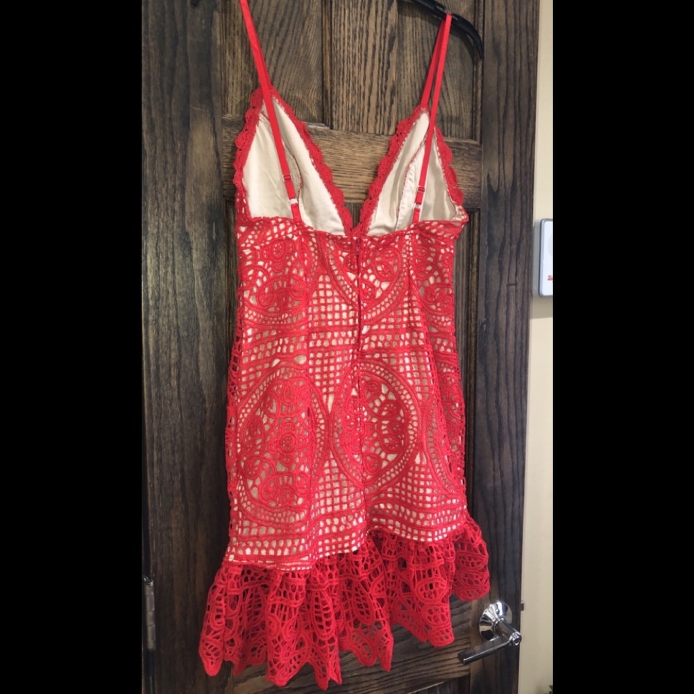 Women’s Sexy Summer Dress Size Small Hot Red Charlotte Russe Cocktail Gown Prom - Picture 4 of 8